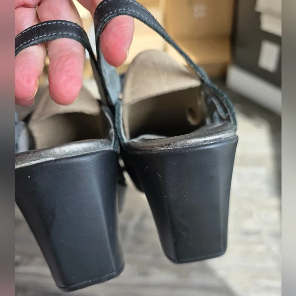 Women's Blue Leather Naot Deluxe Travel Beach Summer Wedge Sandals 5.5US 37 - Picture 4 of 12